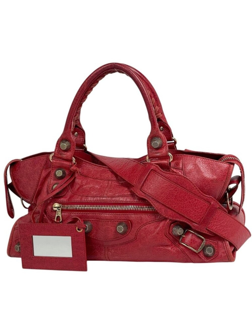 Balenciaga the Giant Part Time 2-Way Shoulder Bag Leather Red - Picture 1 of 12